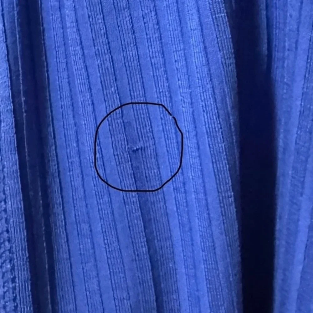 GANNI Ribbed Knit Two Piece Set Size Small Blue‎ Turtleneck Top Stirrup Leggings